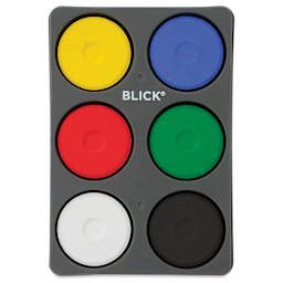 Blick Essentials Tempera Cakes - Set of 6, Large Primary Color Cakes in Tray