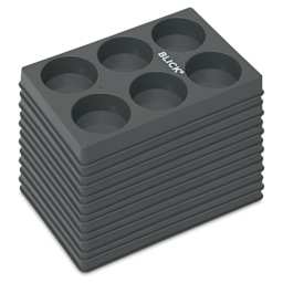 Blick Essentials Empty Tempera Cake Tray - 6 Wells, Medium, Pkg of 12