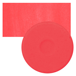 Blick Essentials Tempera Cake - Fluorescent Red, Large cake and swatch