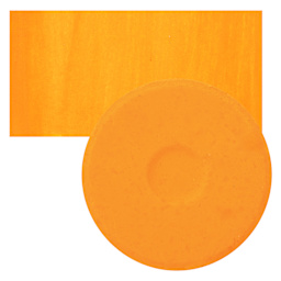 Blick Essentials Tempera Cake - Fluorescent Orange, Large cake and swatch
