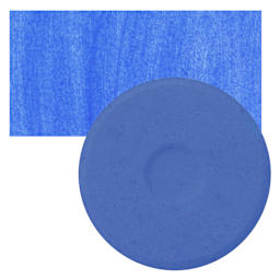 Blick Essentials Tempera Cake - Ultramarine Blue, Large cake and swatch