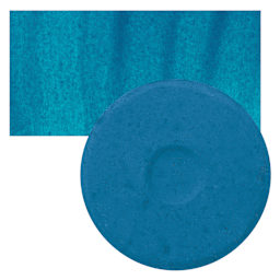 Blick Essentials Tempera Cake - Large Turquoise cake and swatch