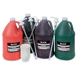 Blick Premium Grade Tempera - Set of 4, Basic Color Pump Kit, Gallons