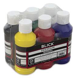 Blick Premium Grade Tempera - Set of 6, Basic Colors, 4 oz