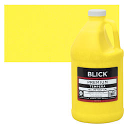 Blick Premium Grade Tempera - Yellow, Half Gallon and swatch