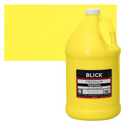Blick Premium Grade Tempera - Yellow, Gallon and swatch