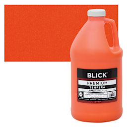 Blick Premium Grade Tempera - Orange, Half Gallon and swatch