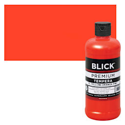 Blick Premium Grade Tempera - Fluorescent Yellow-Orange, Pint and swatch