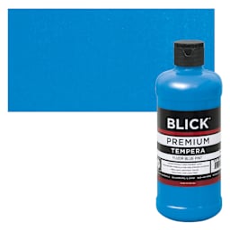 Blick Premium Grade Tempera - Fluorescent Blue, Pint and swatch