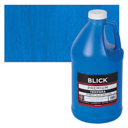 Blick Premium Grade Tempera - Primary Blue, Half Gallon and swatch