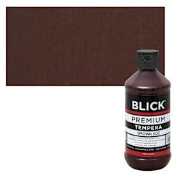 Blick Premium Grade Tempera - Brown, 8 oz bottle and swatch