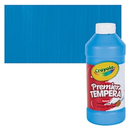 Crayola Premier Tempera - Turquoise, 16 oz bottle and swatch