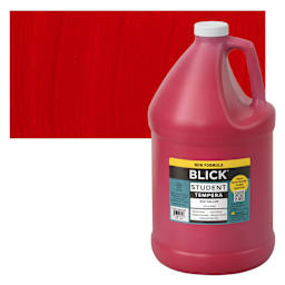 Blick Student Tempera Paint - Red, 128 oz bottle and swatch