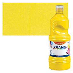 Prang Ready-To-Use Tempera Paint - Yellow, 32 oz bottle and swatch