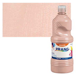 Prang Ready-To-Use Tempera Paint - Peach, 32 oz bottle and swatch