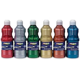 Prang Ready-To-Use Washable Tempera Paints - Metallic Colors, Set of 6, 16 oz bottles