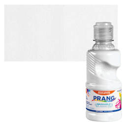 Prang Ready-To-Use Washable Tempera Paint - White, 8 oz and swatch