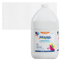 Prang Ready-To-Use Washable Tempera Paint - White, Gallon and swatch