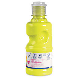 Prang Ready-To-Use Washable Tempera Paints - Fluorescent Yellow, 8 oz bottle back
