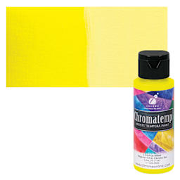 Chroma Chromatemp Artists' Tempera Paint - Yellow, 2 oz bottle and swatch