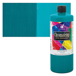 Chroma Chromatemp Artists' Tempera Paint - Turquoise, Quart and swatch