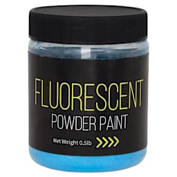 Richeson Powdered Tempera Paint - Front of Fluorescent Blue .5 lb jar