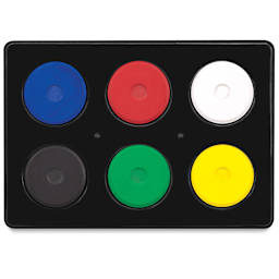 Richeson Tempera Cakes - Set of 6 with Tray, Standard Colors, Mini Cakes
