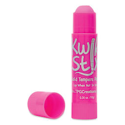 Kwik Stix Tempera Paint Sticks - Set of 12, Pink stick with cap off
