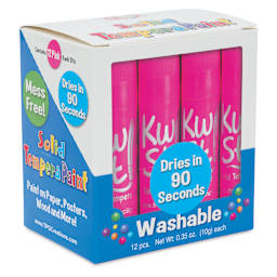 Kwik Stix Tempera Paint Sticks - Set of 12, Pink