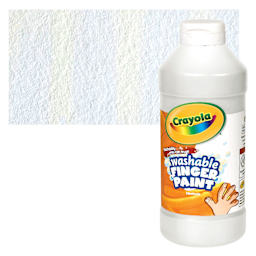 Crayola Washable Fingerpaint - White, 16 oz bottle and swatch