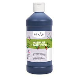 Handy Art Washable Finger Paint - Front of 16 oz bottle of Black Paint
