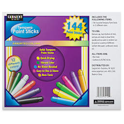 Sargent Art Tempera Sticks - Class Pack of 144, Assorted, View front cover
