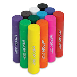 artPOP! Washable Tempera Paint Stick Set - Set of 12, Classic Colors, contents
