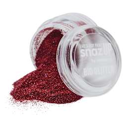 Snazaroo Face & Body Bio Glitter - Red, Fine, 5 g (Glitter spilling out of jar)