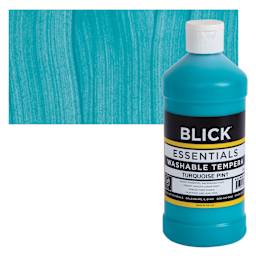 Blick Washable Tempera Paint - Turquoise, 16 oz and swatch