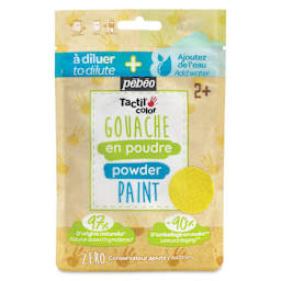 Pebeo Tactilcolor Powder Gouache Paint - Yellow, 100 g (3.5 oz) Bag (front of packaging)