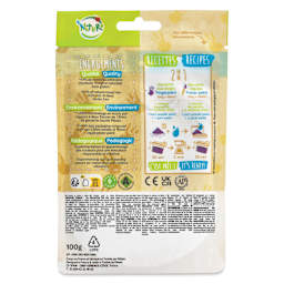 Pebeo Tactilcolor Powder Gouache Paint - Orange, 100 g (3.5 oz) Bag (back of packaging)