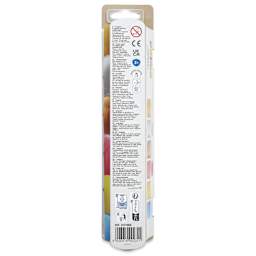 Primo Premium Tempera Paints - Set of 6, Metallic Colors, 25 ml back of package