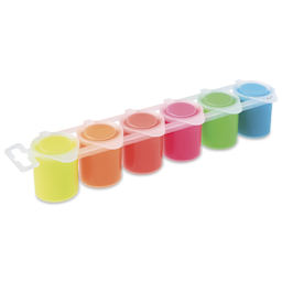 Primo Premium Tempera Paints - Set of 6, Fluorescent Colors, 25 ml