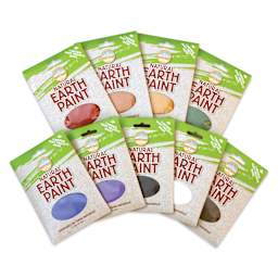 Natural Earth Paint Tempera Paint Powders - individual bags of colors, fanned out