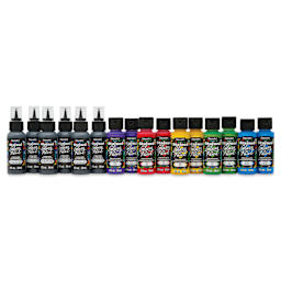 DecoArt Faux Stained Glass Peel & Stick Class Pack, contents lined up