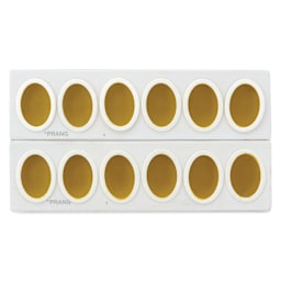 Prang Oval Watercolor Refills arrive packaged in two rows, ready to be separated
