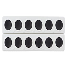 Prang Oval Watercolor Refill arrives packaged in two rows, ready to be separated