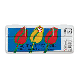 Talens Watercolor Pans - Opaque, Set of 12 colors, Pan (Front of packaging.)
