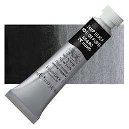 Winsor & Newton Professional Watercolor - Lamp Black, 5 ml Tube and swatch