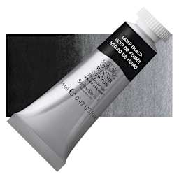 Winsor & Newton Professional Watercolor - Lamp Black, 14 ml tube and swatch