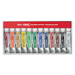 Holbein Artists' Watercolors - Set of 12, Assorted Colors, 5 ml Tubes