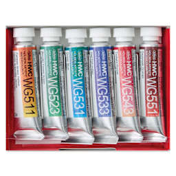 Holbein Artists' Watercolors- Set of 6, Granulating, Landscape, 5 ml tubes in package