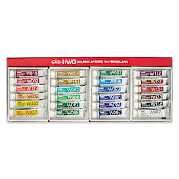 Holbein Artists' Watercolors - Set of 24, Assorted Colors, 5 ml Tubes