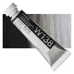 Holbein Artists' Watercolor - Ivory Black, 5 ml tube and swatch